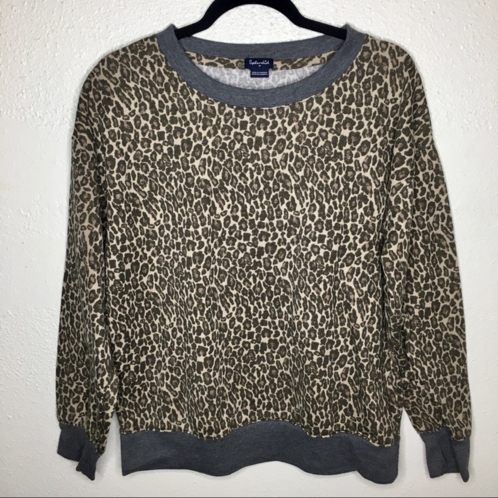 Splendid Leopard Print Crewneck Pullover M